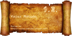 Vaisz Mátyás névjegykártya